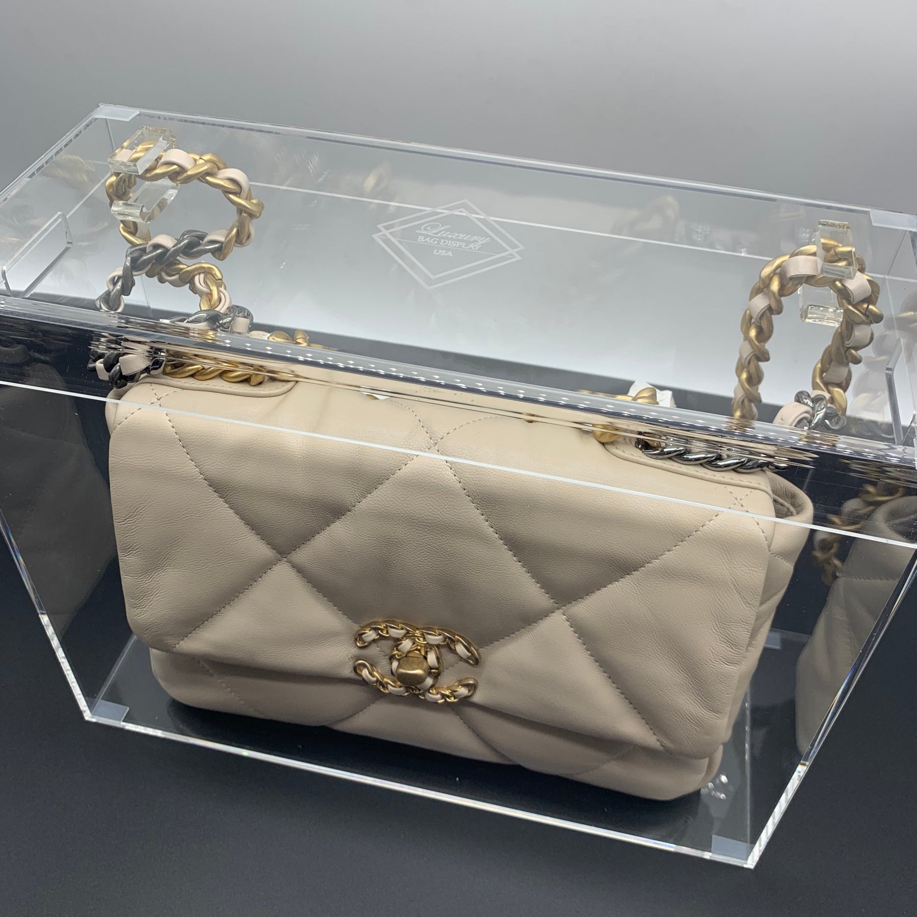 C Mini Display Case  Chanel mini flap bag, Designer handbag